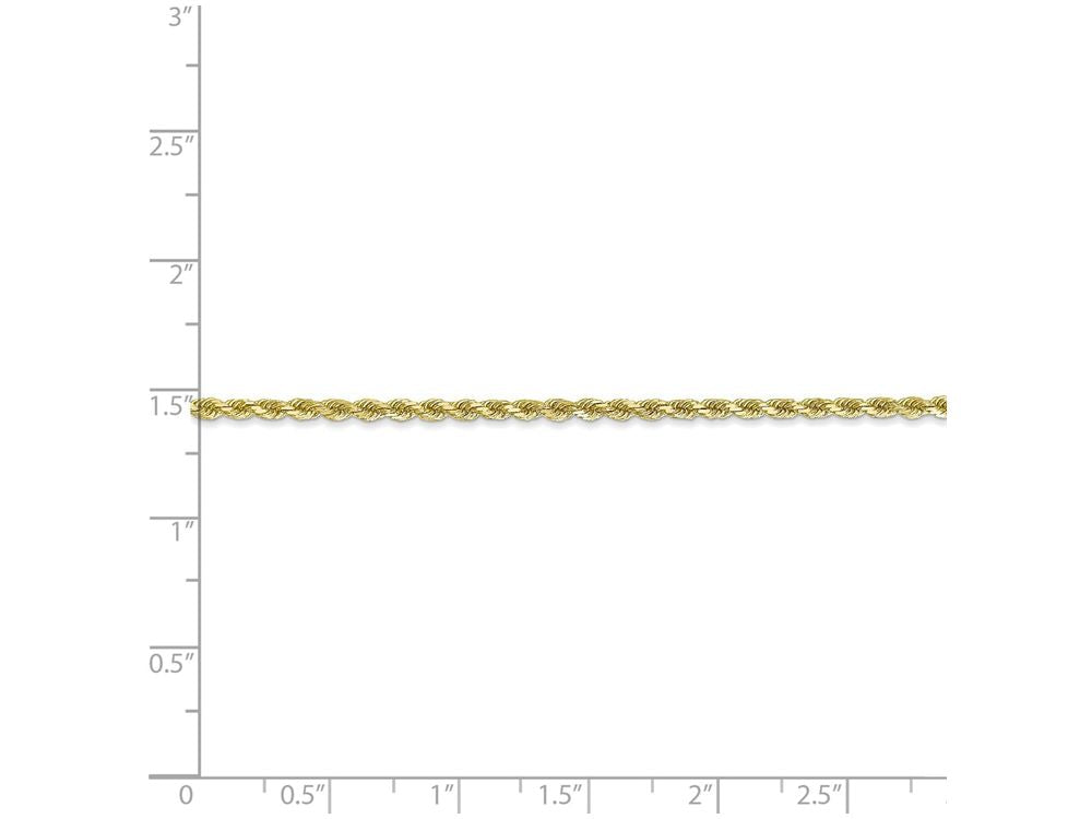 FJC Finejewelers 8 Inch 10k 2.25mm Handmade bright-cut Rope Chain Bracelet