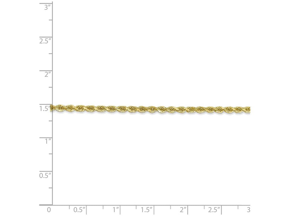 FJC Finejewelers 24 Inch 10k 2.5mm Handmade bright-cut Rope Chain Necklace