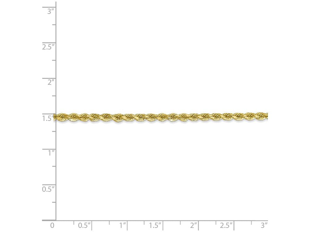 FJC Finejewelers 7 Inch 10k 2.75mm Handmade bright-cut Rope Chain Bracelet