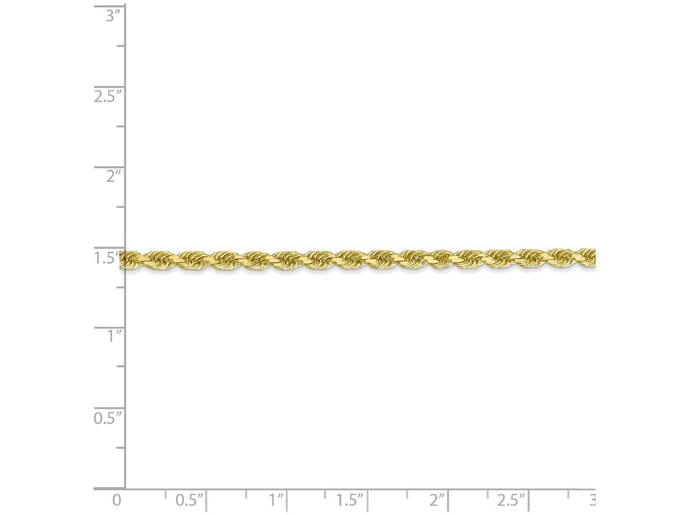 FJC Finejewelers 24 Inch 10k 3mm Handmade bright-cut Rope Chain Necklace