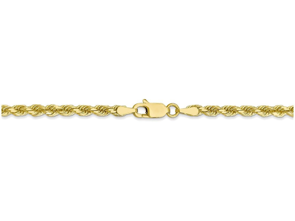 FJC Finejewelers 30 Inch 10k 3mm Handmade bright-cut Rope Chain Necklace