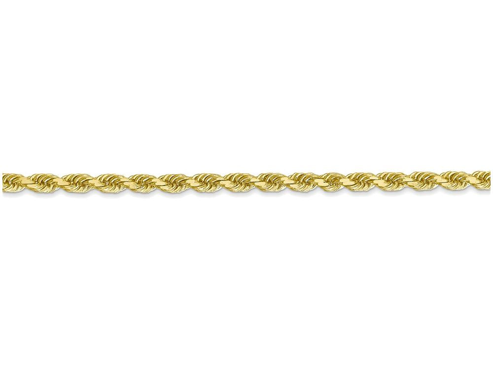 FJC Finejewelers 9 Inch 10k 3mm Handmade bright-cut Rope Chain Ankle Bracelet (Smaller Ankles)