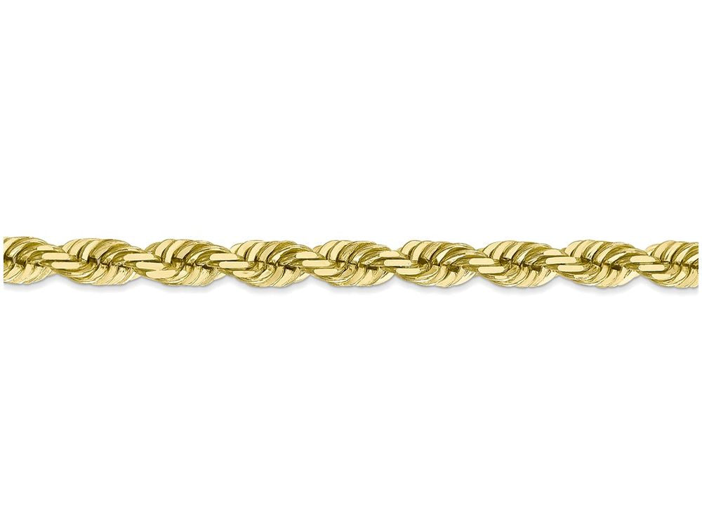 FJC Finejewelers 9 Inch 10k 6mm Handmade bright-cut Rope Chain Ankle Bracelet (Smaller Ankles)