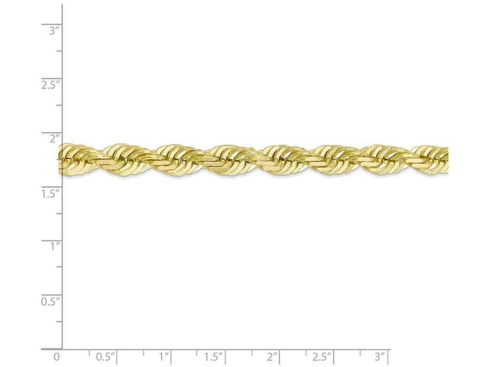FJC Finejewelers 9 Inch 10k 7mm Handmade bright-cut Rope Chain Ankle Bracelet (Smaller Ankles)