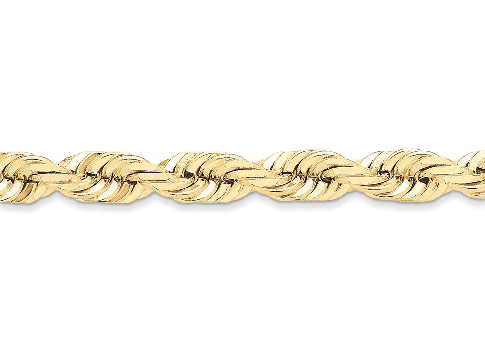 FJC Finejewelers 9 Inch 10k 10mm Handmade bright-cut Rope Chain Ankle Bracelet (Smaller Ankles)