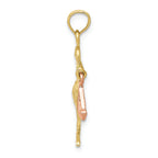 FJC Finejewelers 10k Two-tone Gold Stork with Pink Baby Dangling Charm