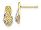 FJC Finejewelers 10k Yellow Gold with with Rhodium Flip Flop Earrings