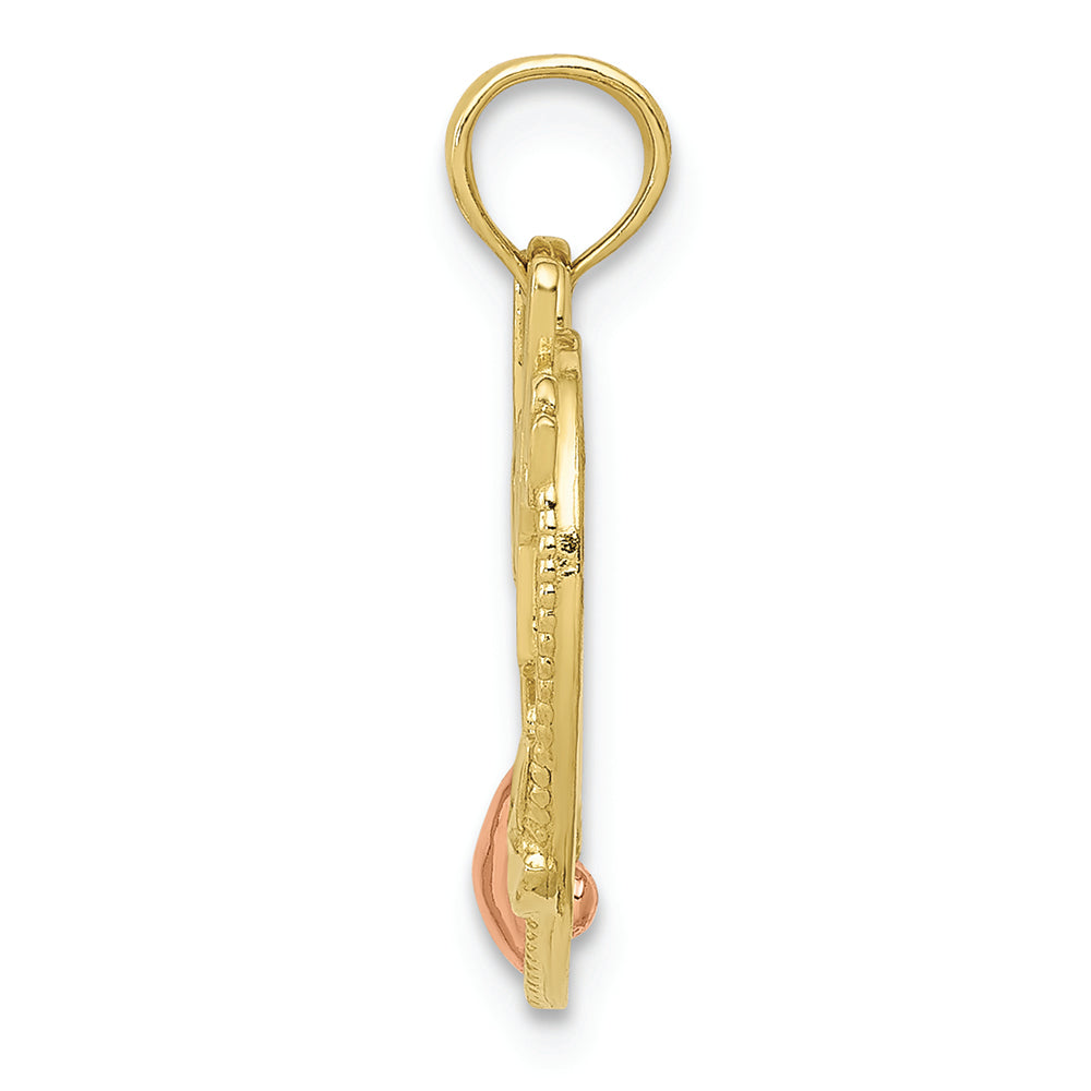 FJC Finejewelers 10k Two-tone Gold #1 Wife In Heart with Heart Charm
