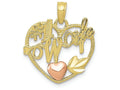 FJC Finejewelers 10k Two-tone Gold #1 Wife In Heart with Heart Charm