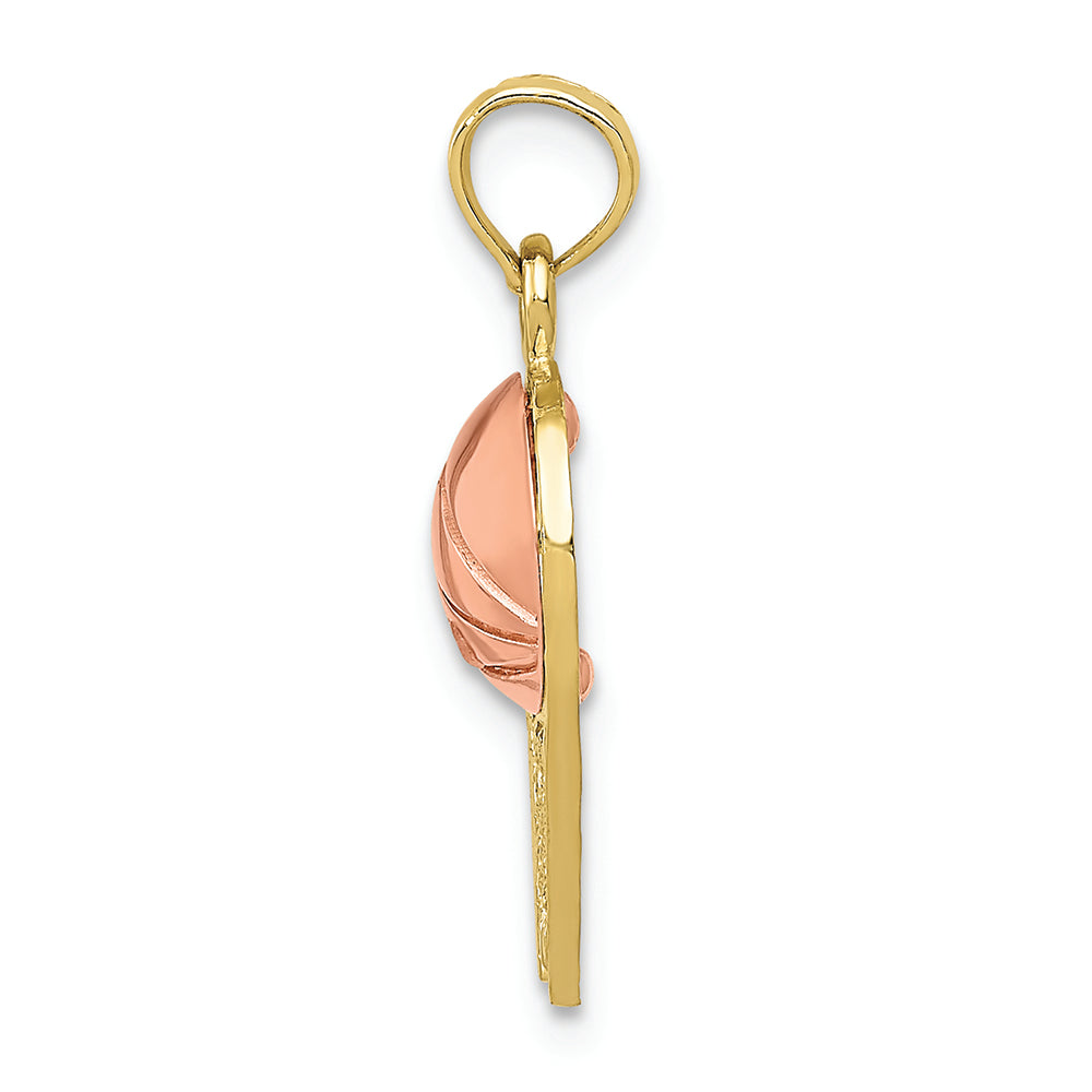 FJC Finejewelers 10k Two-tone Gold Basketball Hoop with Ball Charm