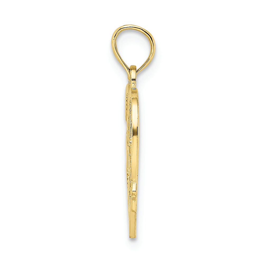 FJC Finejewelers 10k Yellow Gold #1 Wife Heart Charm