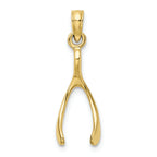 FJC Finejewelers 10k Yellow Gold 3d Wishbone Charm