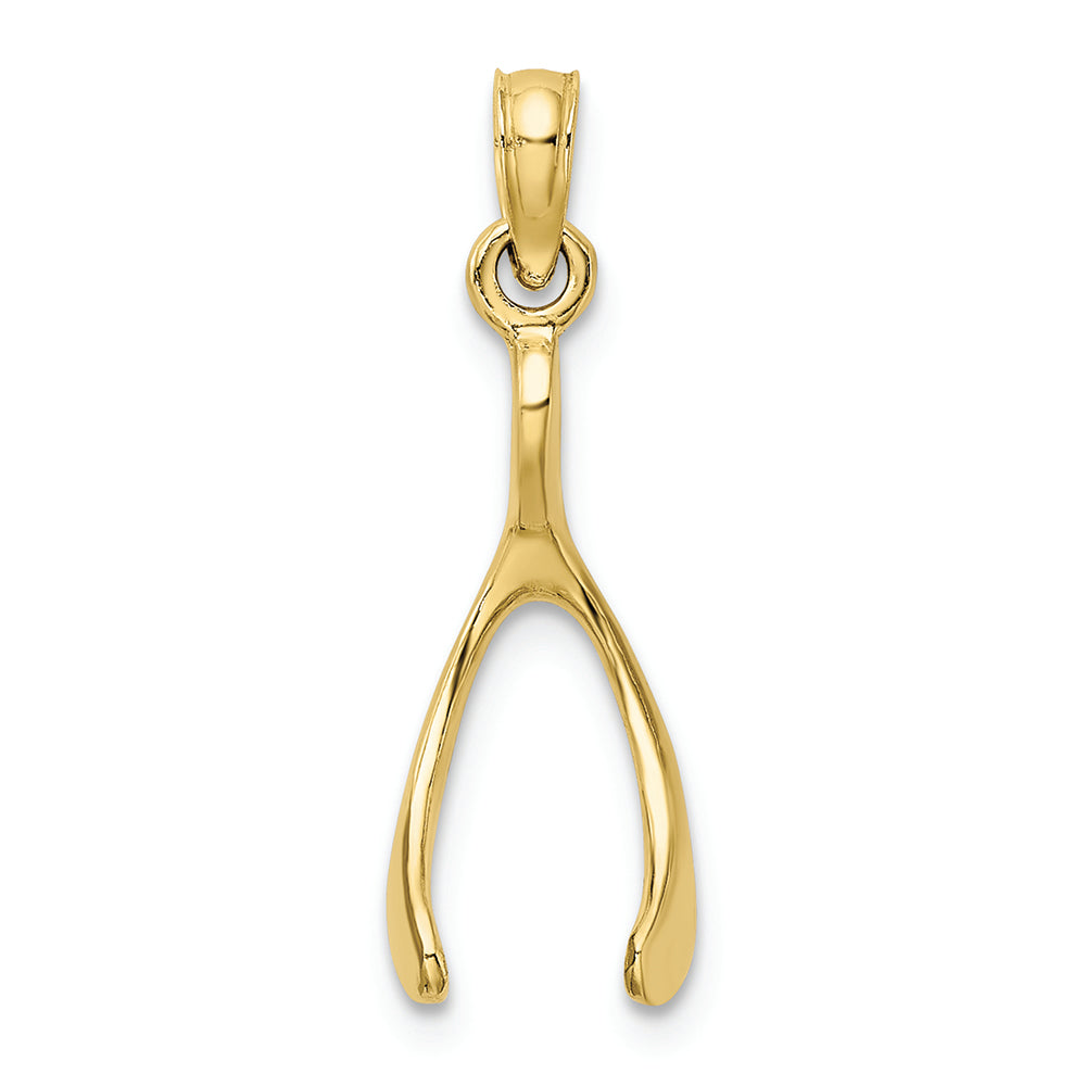 FJC Finejewelers 10k Yellow Gold 3d Wishbone Charm