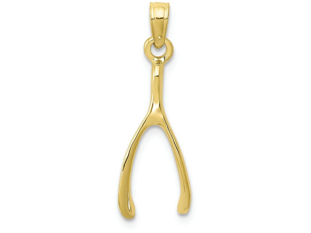 FJC Finejewelers 10k Yellow Gold 3d Wishbone Charm