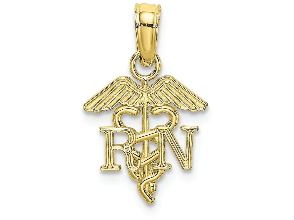 FJC Finejewelers 10k Yellow Gold Rn Caduceus Charm