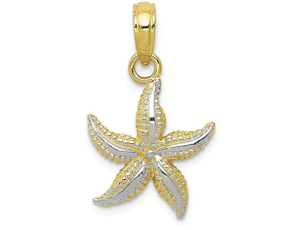 FJC Finejewelers 10k Two-tone Gold Starfish Polish Charm
