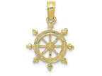 FJC Finejewelers 10k Yellow Gold Ship Wheel Charm