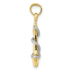 FJC Finejewelers 10k Yellow Gold 3d Anchor with Ropetwo-color Charm