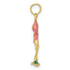 FJC Finejewelers 10k Yellow Gold 3d Pink Flamingo Charm