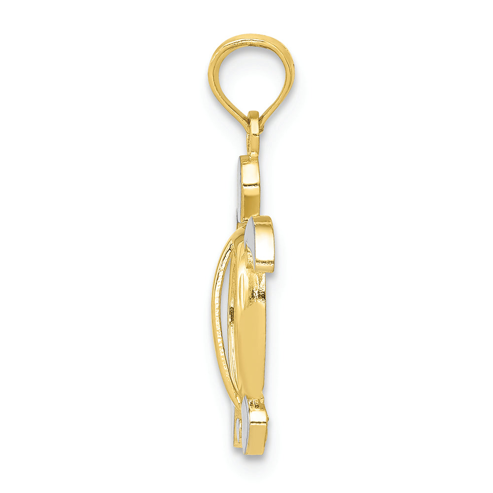 FJC Finejewelers 10k Two-tone Gold Sea Turtle Charm