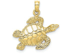 FJC Finejewelers 10k Yellow Gold Sea Turtle Polish Charm