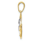 FJC Finejewelers 10k Yellow Gold Double Dolphins In Circletwo-color Charm