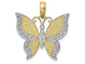 FJC Finejewelers 10k Yellow Gold Butterfly with Textured Wingstwo-color Charm