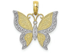 FJC Finejewelers 10k Yellow Gold Butterfly with Textured Wingstwo-color Charm