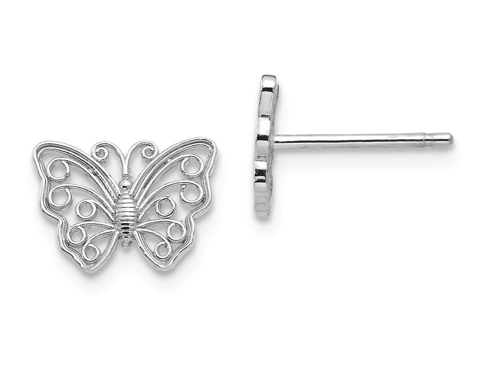FJC Finejewelers 10k White Gold Butterfly Post Earrings