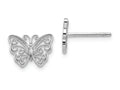 FJC Finejewelers 10k White Gold Butterfly Post Earrings