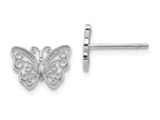 FJC Finejewelers 10k White Gold Butterfly Post Earrings