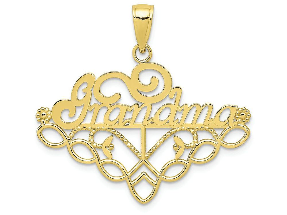 FJC Finejewelers 10k Yellow Gold Grandma Birth Month Stone Charm Holder Charm