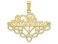 FJC Finejewelers 10k Yellow Gold Grandma Birth Month Stone Charm Holder Charm