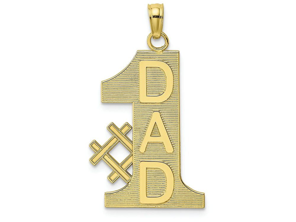 FJC Finejewelers 10k Yellow Gold #1 Dadvertical Solid with Block Letters Charm