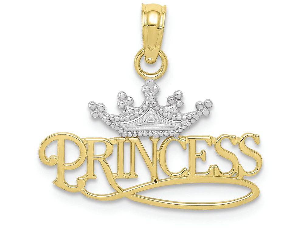FJC Finejewelers 10k Yellow Gold Princess with White Crown Charm