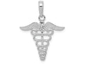 FJC Finejewelers 10k White Gold Caduceus Charm