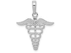 FJC Finejewelers 10k White Gold Caduceus Charm