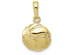 FJC Finejewelers 10k Yellow Gold Solid Satin Bright Cut Volleyball Charm