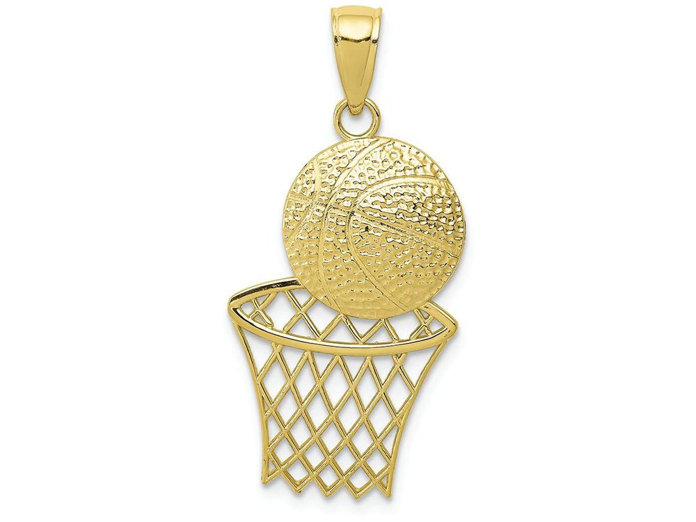 FJC Finejewelers 10k Yellow Gold Basketball Net Charm Cut-out Textured