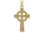 FJC Finejewelers 10k Yellow Gold Sm Celtic Cross with Eternity Circle Design Texture Charm