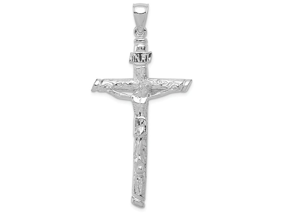 FJC Finejewelers 10k White Gold Large Inri Crucifix Charm