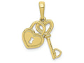 FJC Finejewelers 10k Yellow Gold Key Heart Shaped Lockmoveable (2 Pieces) Charm