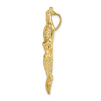 FJC Finejewelers 10k Gold Polished Textured Mermaid Chain Slide Charm