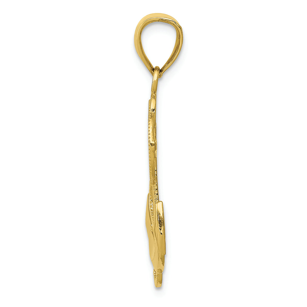 FJC Finejewelers 10k Yellow Gold Polished Anchor with Rope Charm