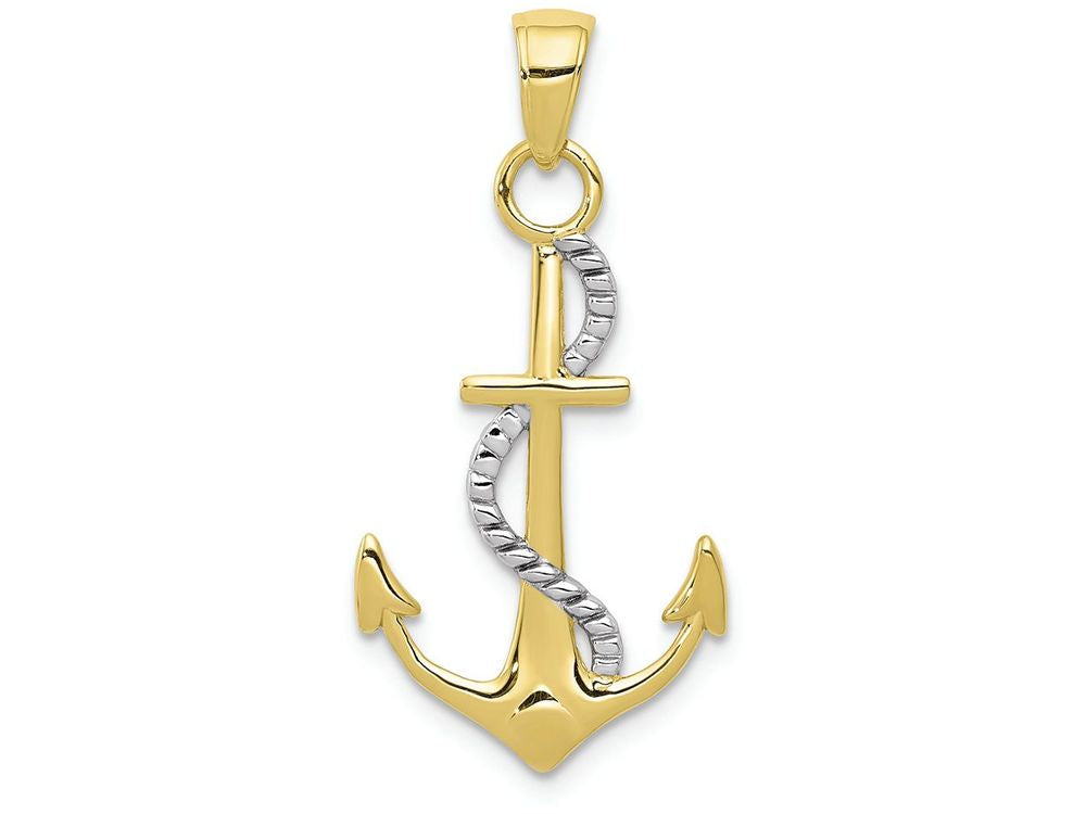 FJC Finejewelers 10k with Y Gold Polished Anchor with Rope Charm