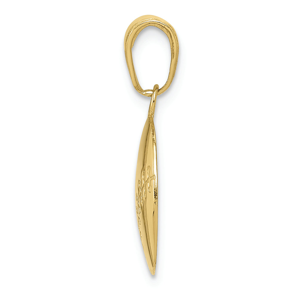 FJC Finejewelers 10k Gold Polished Baseball Closed Back Charm