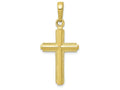 FJC Finejewelers 10k Yellow Gold Cross with Stripped Border Charm
