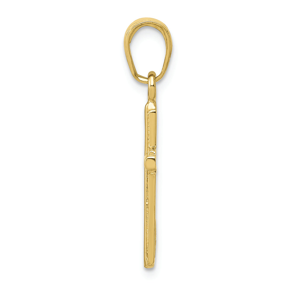 FJC Finejewelers 10k Yellow Gold Cross with Stripped Border Charm