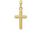 FJC Finejewelers 10k Yellow Gold Cross with Stripped Border Charm