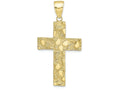 FJC Finejewelers 10k Gold Polished And Textured Nugget Block Style Cross Charm